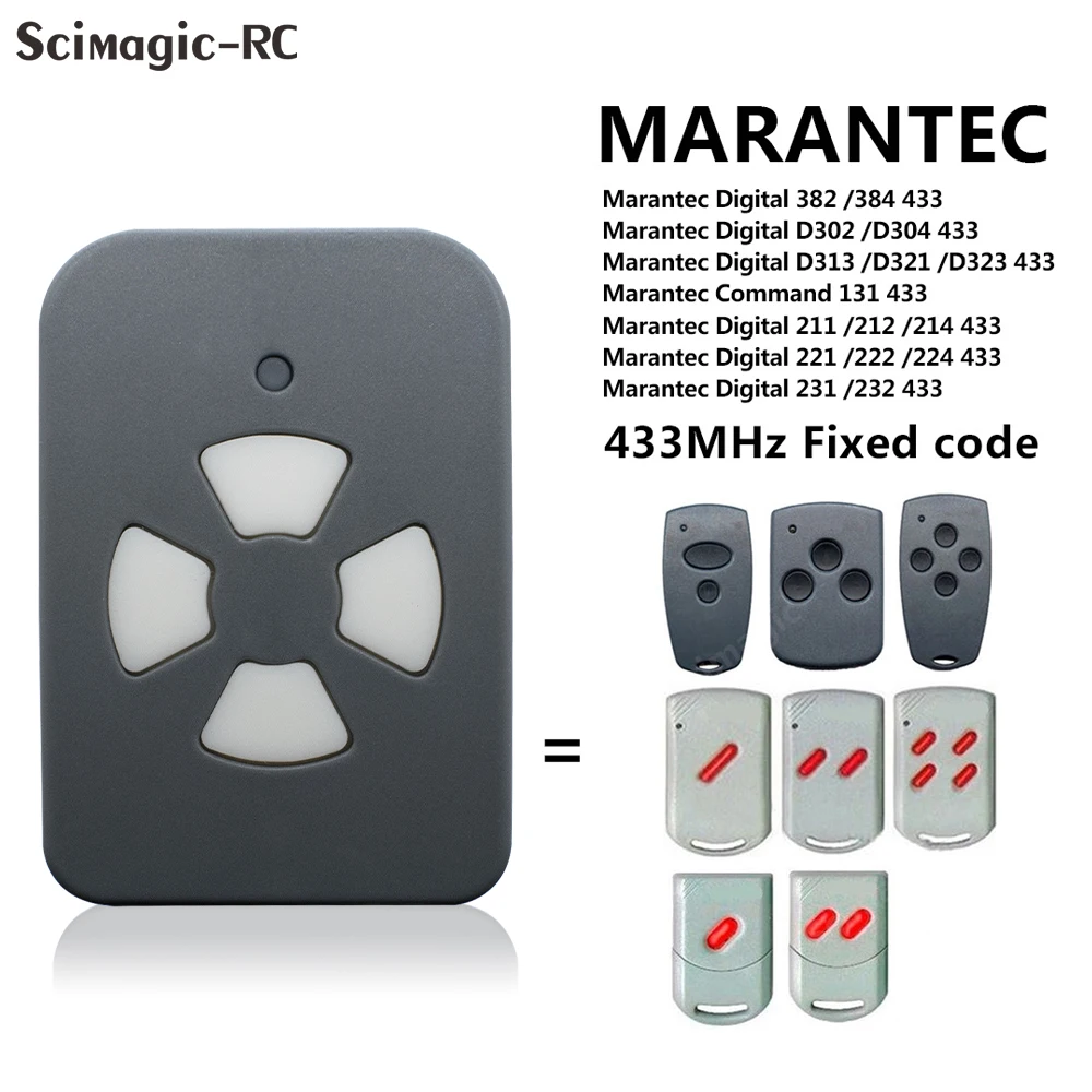 Marantec 433MHz Clone Digital 302 D302 D304 313 Comfort 220 Comfort 250 252 270 AZ021 64176 433,92mhz Fixed Code Gate Opener