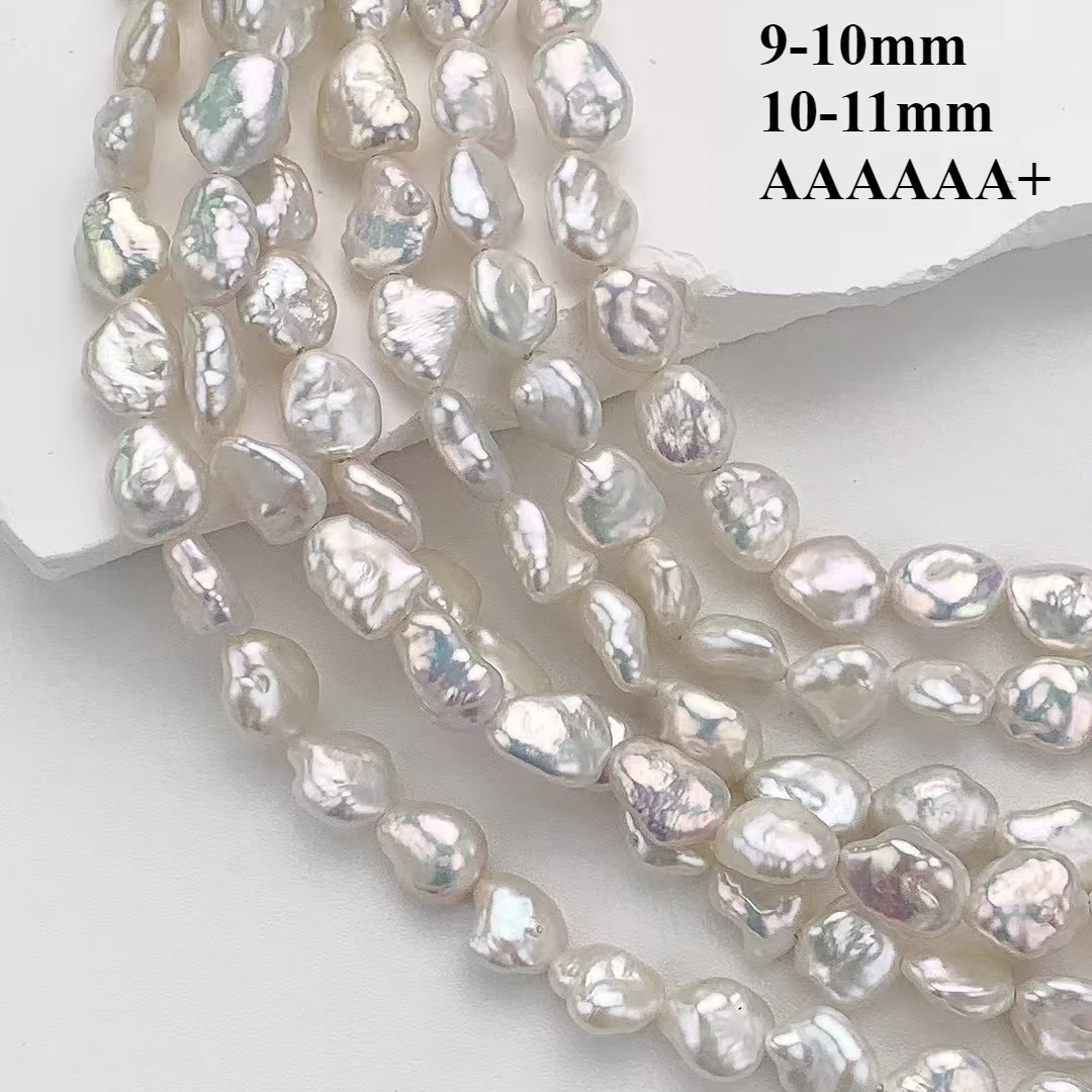 

9-10mm 6A+ Natural Freshwater White Pearl Petal Baroque Irregular Isolated Loose Bead Jewelry DIY Necklace Bracelet Accessories