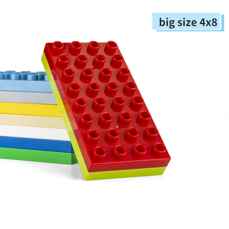 4x8 Dots Building Blocks BasePlates for Big Size Bricks Plate Assembly Brick Base Plate Compatible with Lego Duplo Bricks