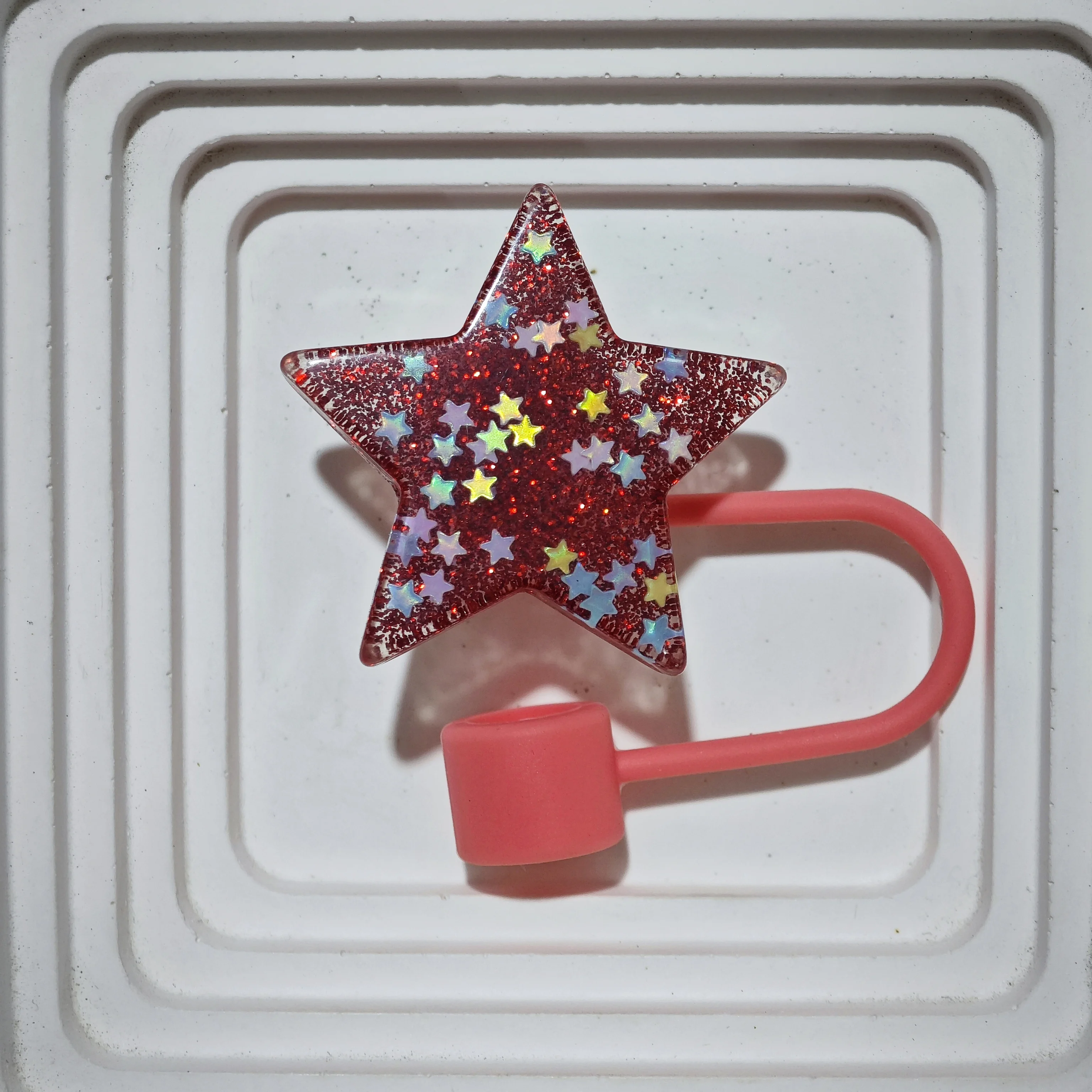 Shiny Five-Pointed Star Straw Stopper Cap - Protective Cover for Straws