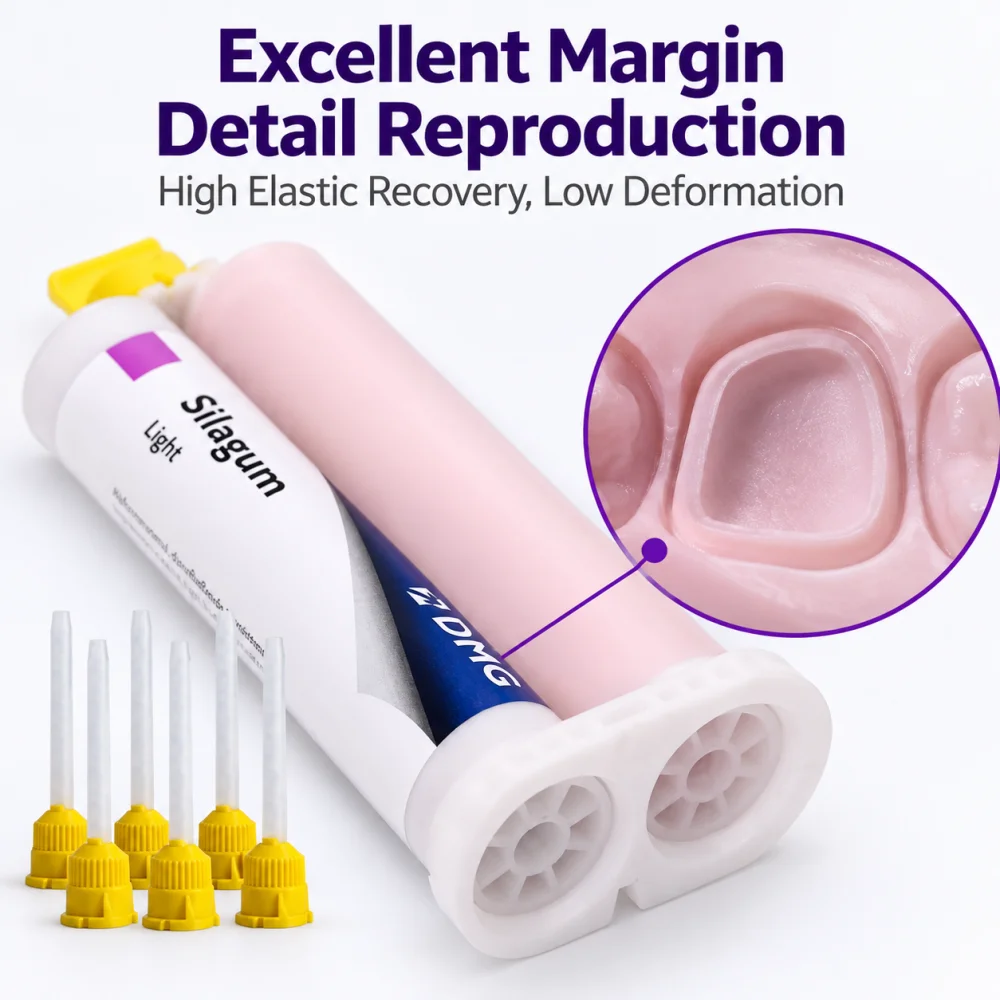 50ML DMG Silagum Light Weight  Ink Box Permanent Denture Liner Partial Implant Fixed Restoration Dentistry Impression Material