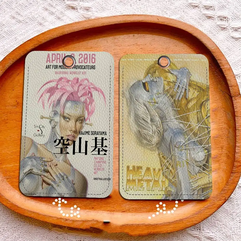 

H-Hajime S-Sorayama Fashion Badge Holder Keychain for Bank Business Work Card Holder Student Card Protective Case Bus Card