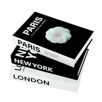 3Pcs/Set Fake Books Set for Decoration Coffee Table Ornaments Modern Home Decoration Luxury Faux Book Set London New York Paris