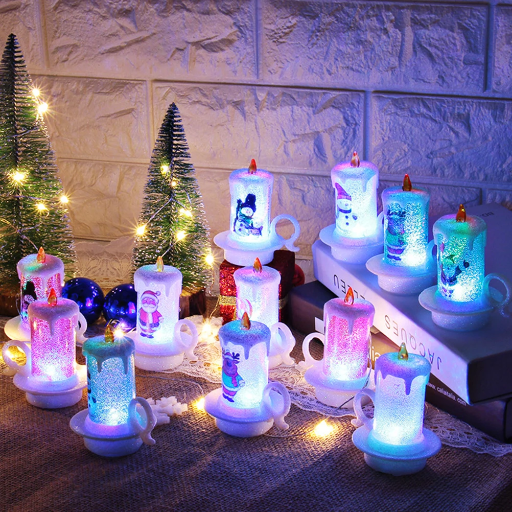 

2PCS LED Electronic C les Flameless C Lamps Bright Realistic Batteries Powered Decoration Christmas Party Night Lamp LED