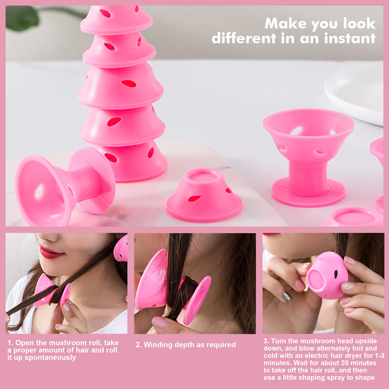 10PCS/Set Magic Hair Care Rollers Soft Silicone Hair Curler No Heat No Clip Hair Curling Styling DIY Tool for Curler Hair