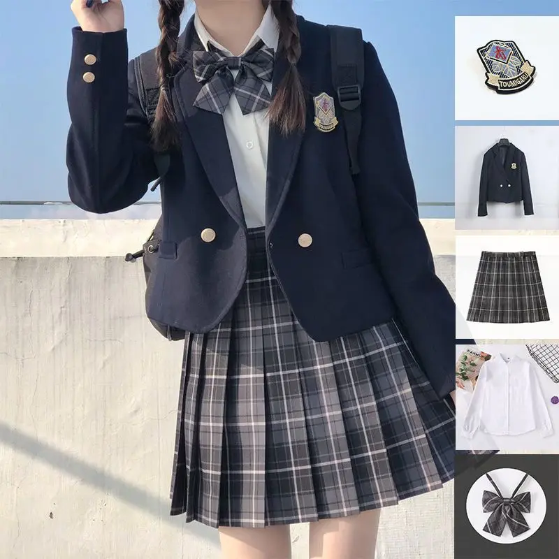 Uniformes JK japonais pour élèves, blazer rouge/rose/noir, veste de lycée, uniformes scolaires d'automne