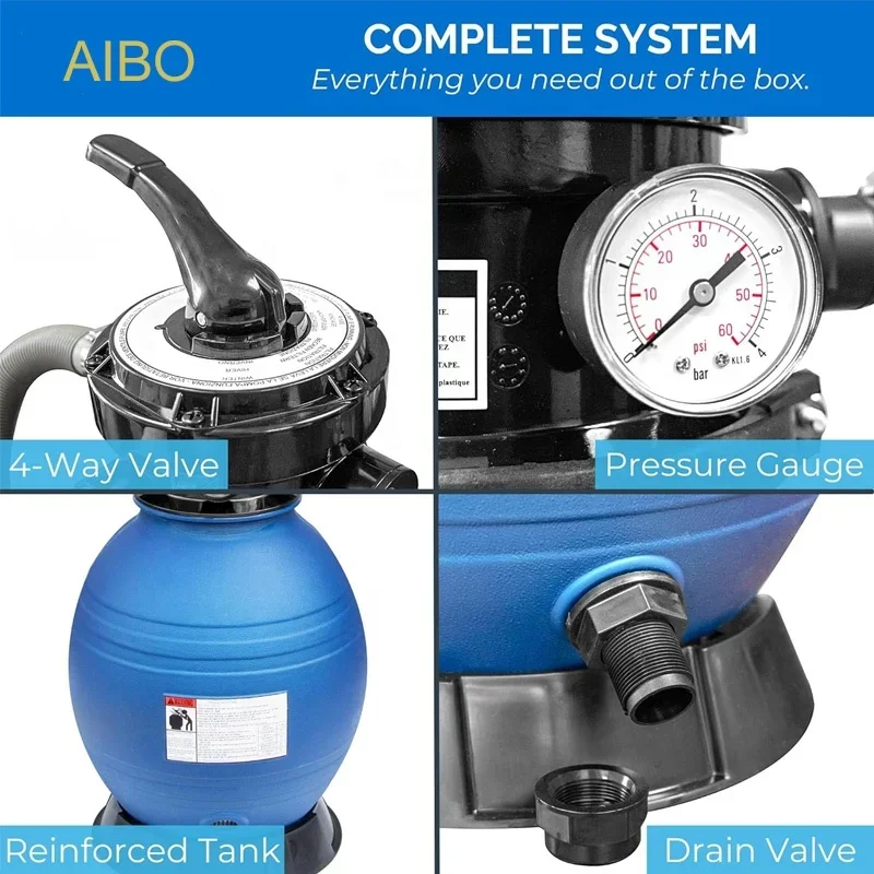 Pool Filtration Systems for Above and Below Ground Frames 12 Inch Pool Sand Filter for Pools