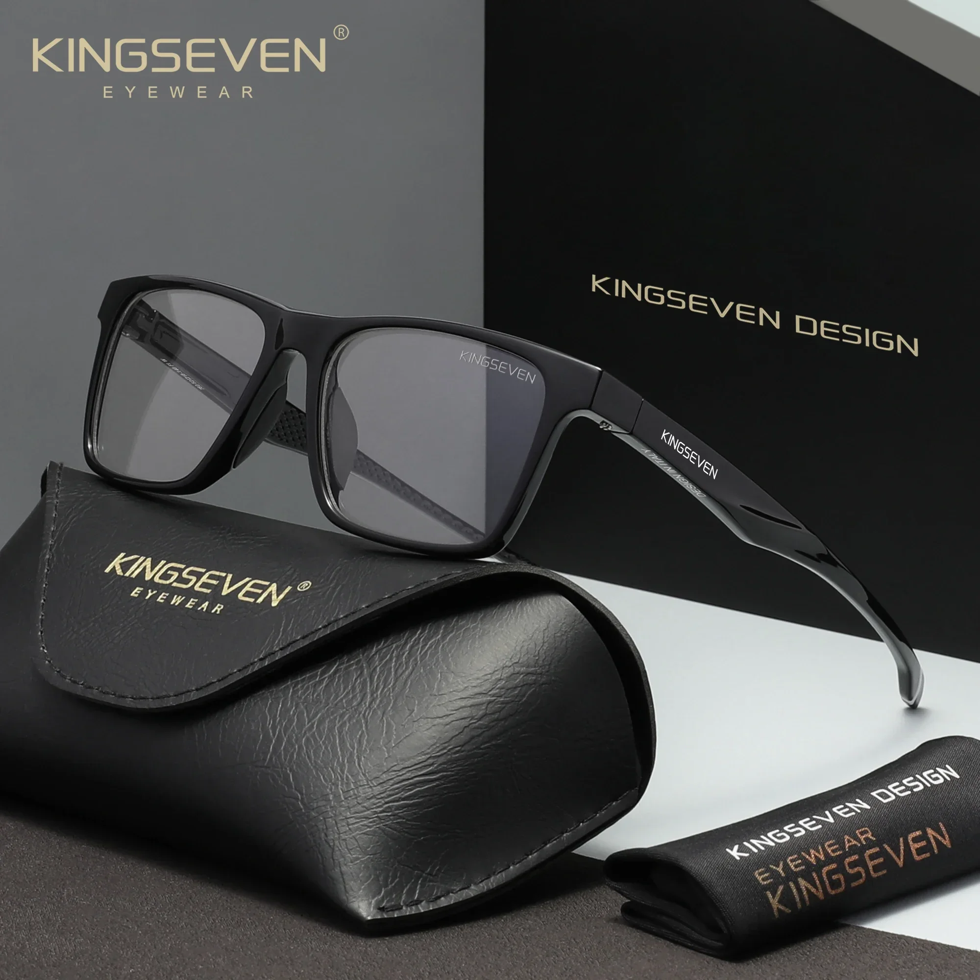 KINGSEVEN Square Casual Full Frame Anti Blue Light Glasses Casual Unisex Comfort Leisure Computer Protection Working Glasses