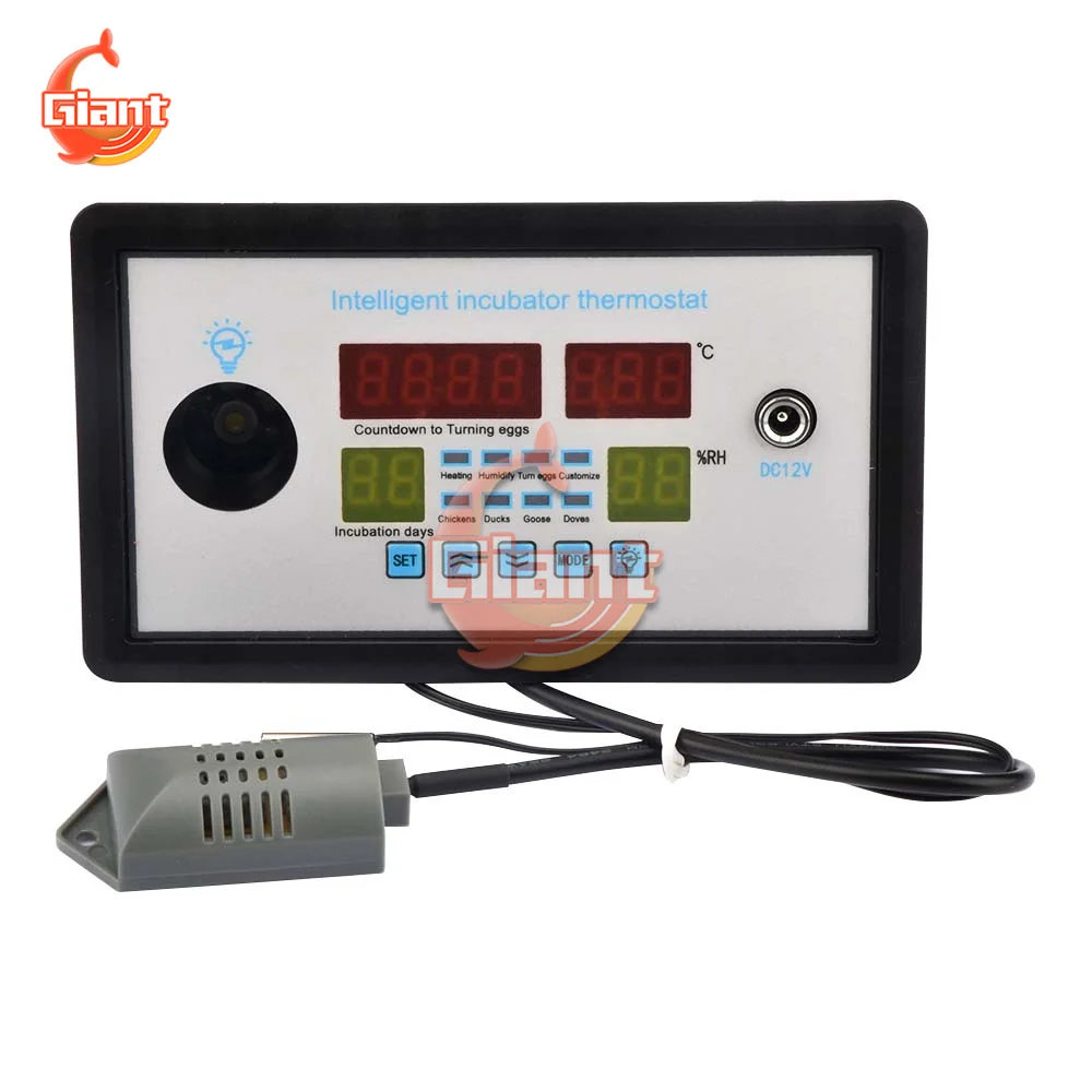 Imagem -02 - Multifuncional Ovo Incubadora Controlador Temperatura Automática Controle de Umidade Termostato Incubação ac 110220v dc 12v W9005