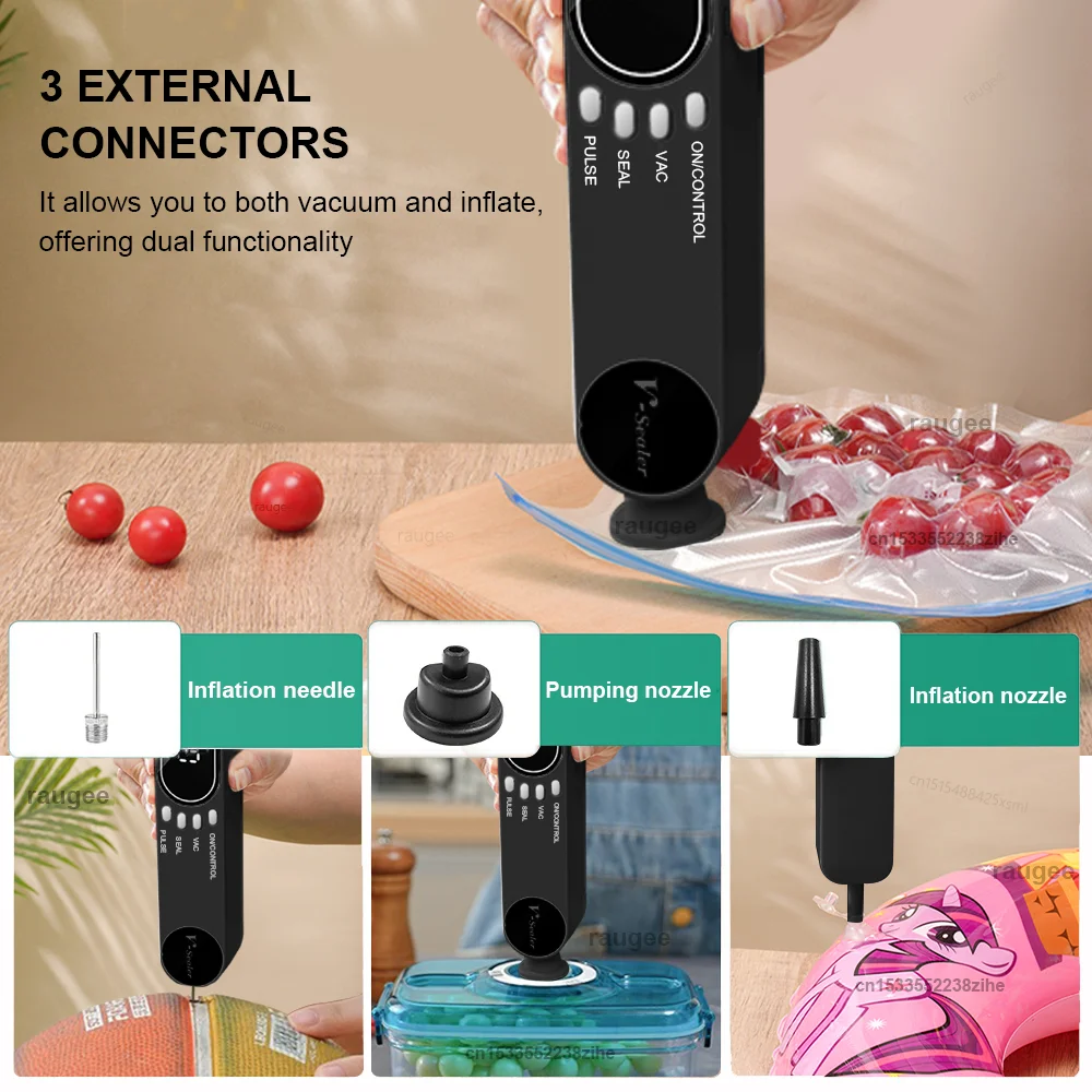 فراغ السدادة متعددة الوظائف اللاسلكية الغذاء حزمة حقيبة الحرارة السدادة USB قابلة للشحن البسيطة التلقائي الغذاء فراغ آلة الختم