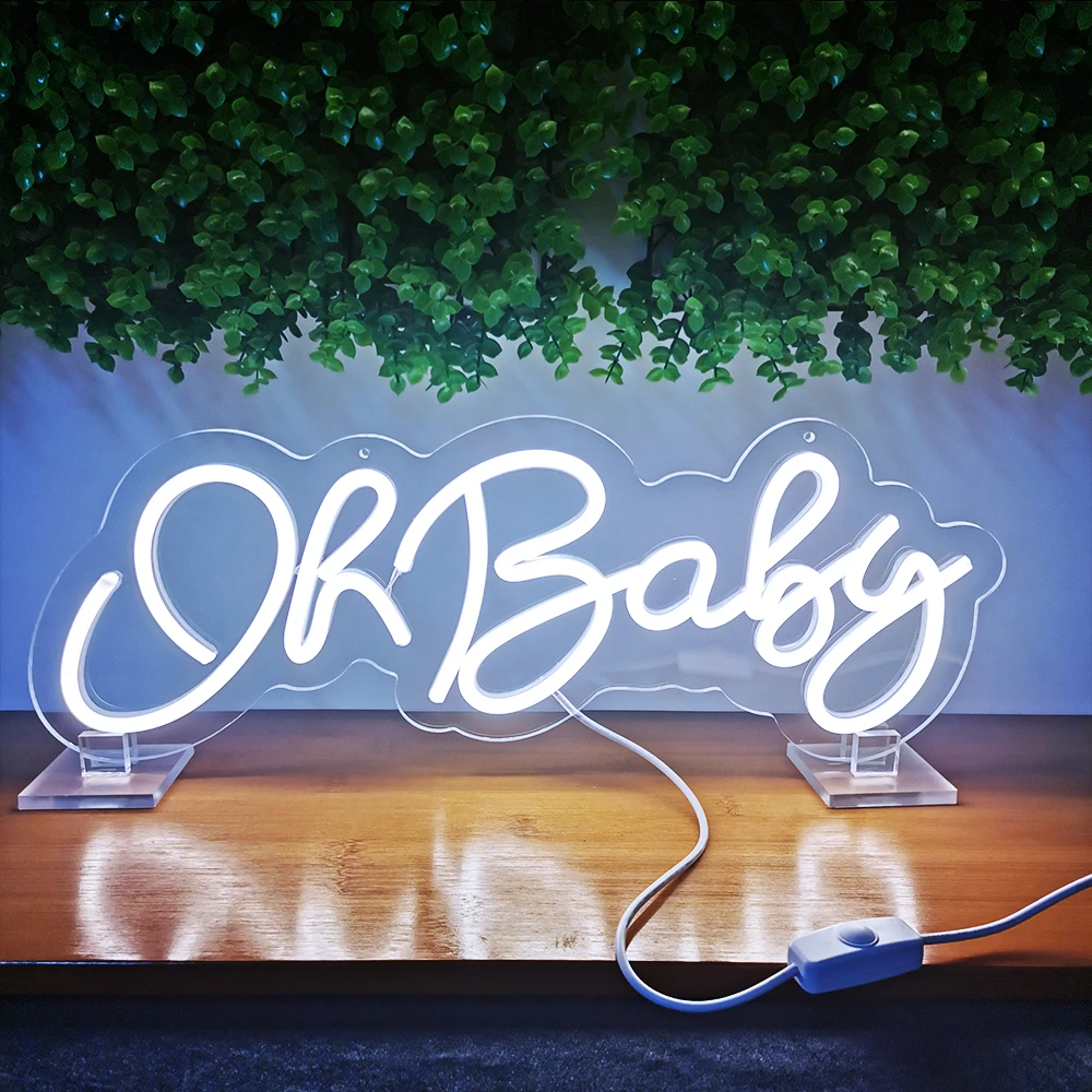 

Oh Baby Neon Sign 17.7x6.3in Dimmable Neon Light for Baby Shower Birthday Party,Baby Room,Nursery,Home Art Decor