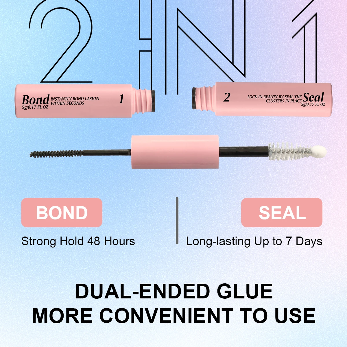 Eyelash Bond และซีลสําหรับ DIY Lash Clusters Long Lasting Lash กาว 48-72 ชั่วโมงมาสคาร่ากันน้ําแต่งหน้า