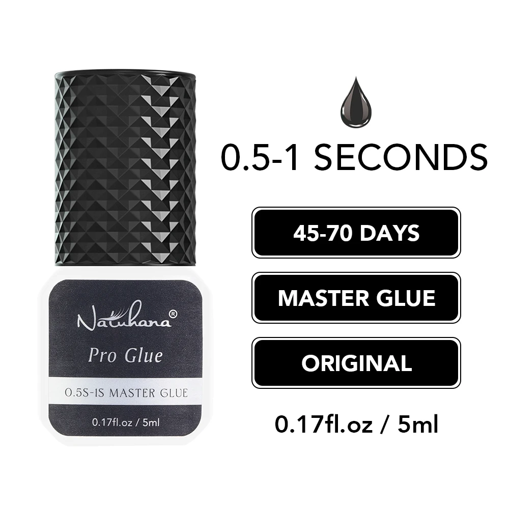 NATUHANA 5 ml 1 seconde sneldrogende sterke valse wimperverlenging lijm lijm retentie 5-7 weken lage geur nertsenwimperlijm