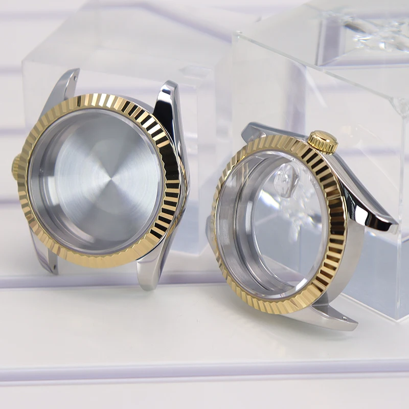 

Fenya 36mm 40mm Silvery Gold Case Watch Parts For Datejust Seiko NH35 NH36 4R36 Miyota 8215 Movement 28.5mm Dial Sapphire Glass