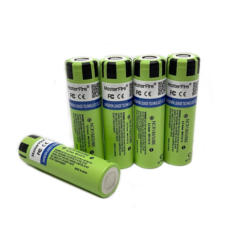 MasterFire 18650 3200mah NCR18650BE 3,7 V batería de litio recargable para Panasonic banco de energía baterías de linterna de cigarrillo electrónico