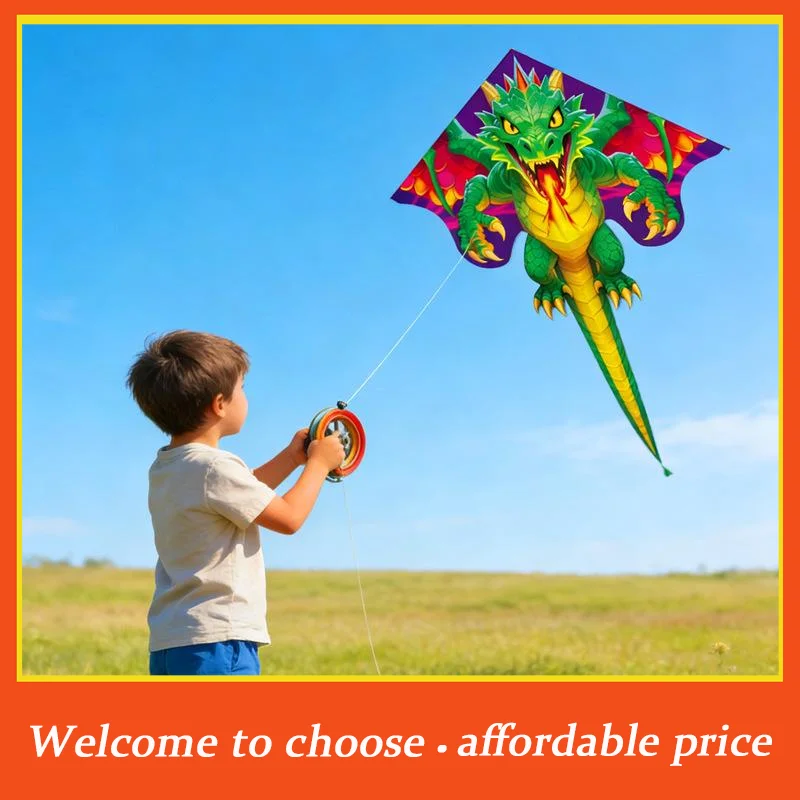 TH Chinese Dragon Kite Upgraded Hot Cut Craft Cartoon Kite Suitable For Beginners With 100m Kite String Outdoor Flying Toy