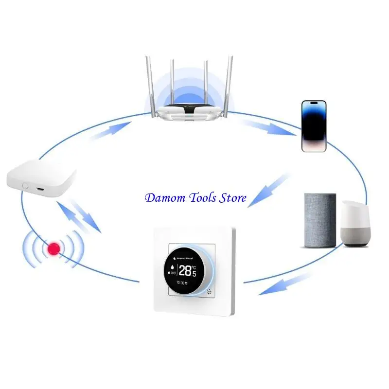 

57BE Modern Thermostat Knob Intelligent Underfloor Heating Thermostat Upgrades for easy Underfloor Heating Management