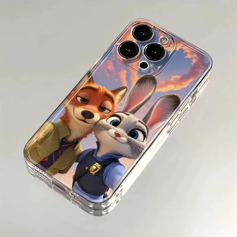 

For Zootopia 2 Phone Case Cute Couple Edition Full-Coverage Shockproof Scratch-Resistant For iPhone 16 16 Pro 16 Pro Max Christm