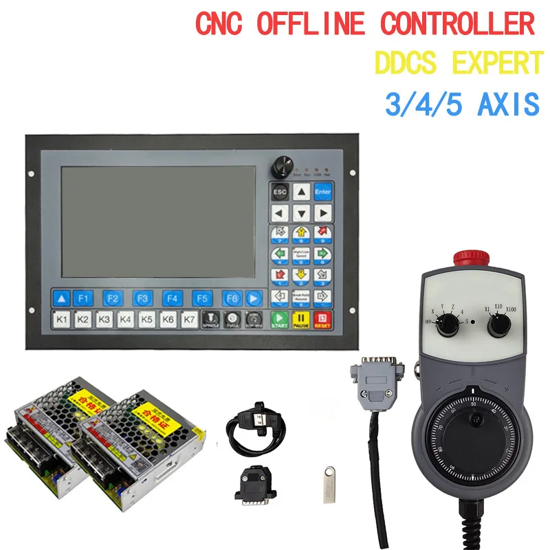 DDCS Expert Controller di movimento autonomo supporto per Controller Offline interfaccia Controller CNC USB a 3/ 4/5 assi + MPG + alimentatore