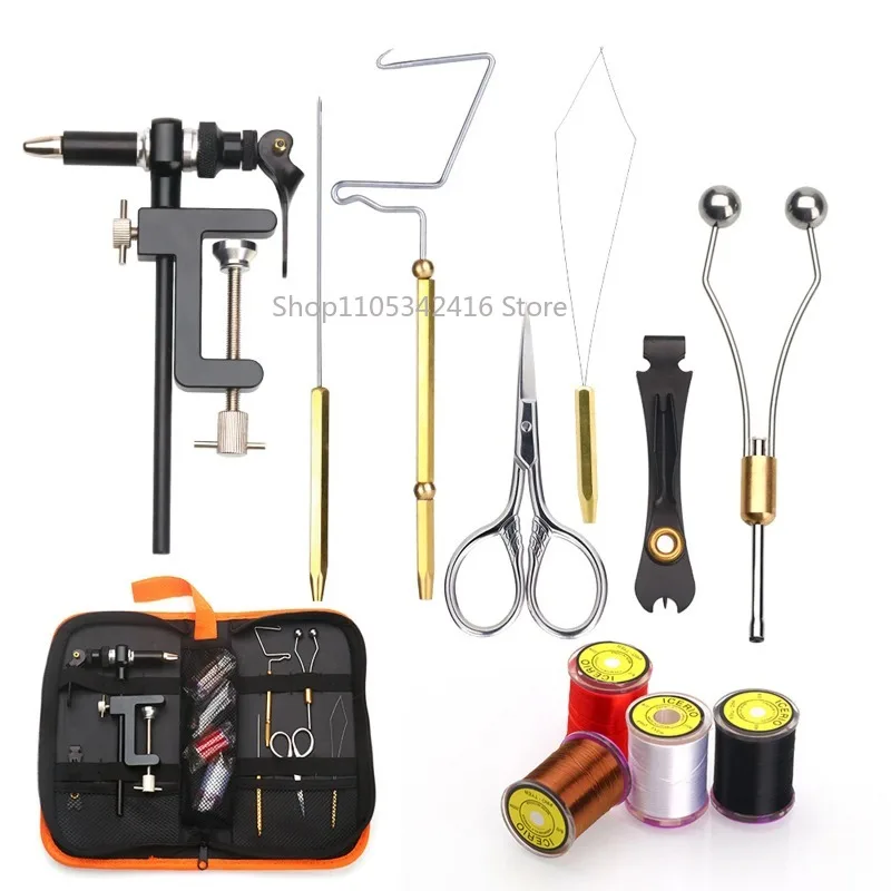 Fly Tying Tool Set With Threader Needle Whip Finisher Scissors For Professional Fly Fishing