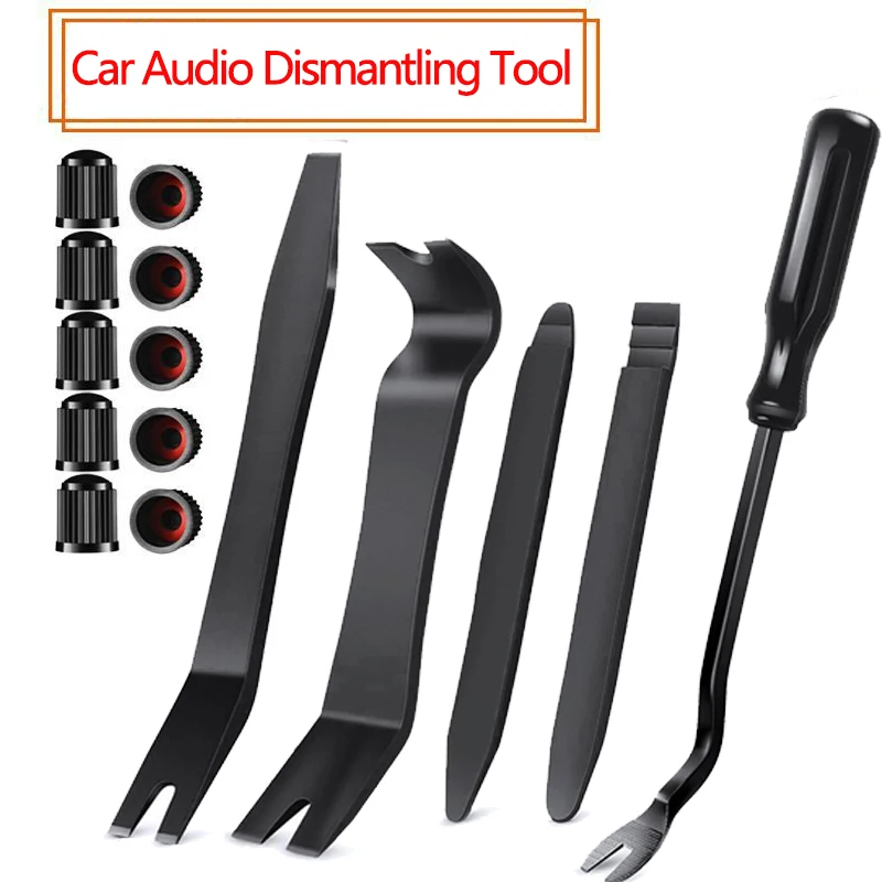 

5Pcs Set Car Door Clip Panel Audio Video Dashboard Removal Kit Installer Prying Tool Navigation Disassembly Automobile Nail Pull