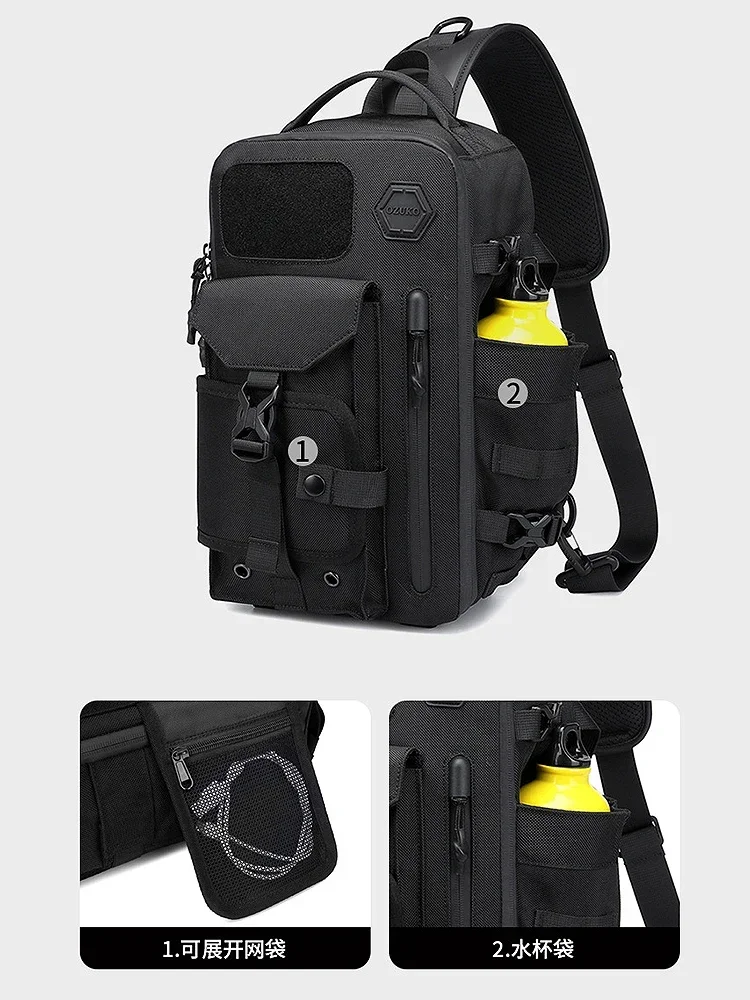 

Men's Tactical Breast Bag Sports Anti-splashing Function Multi-pocket Casual Fashion Bag