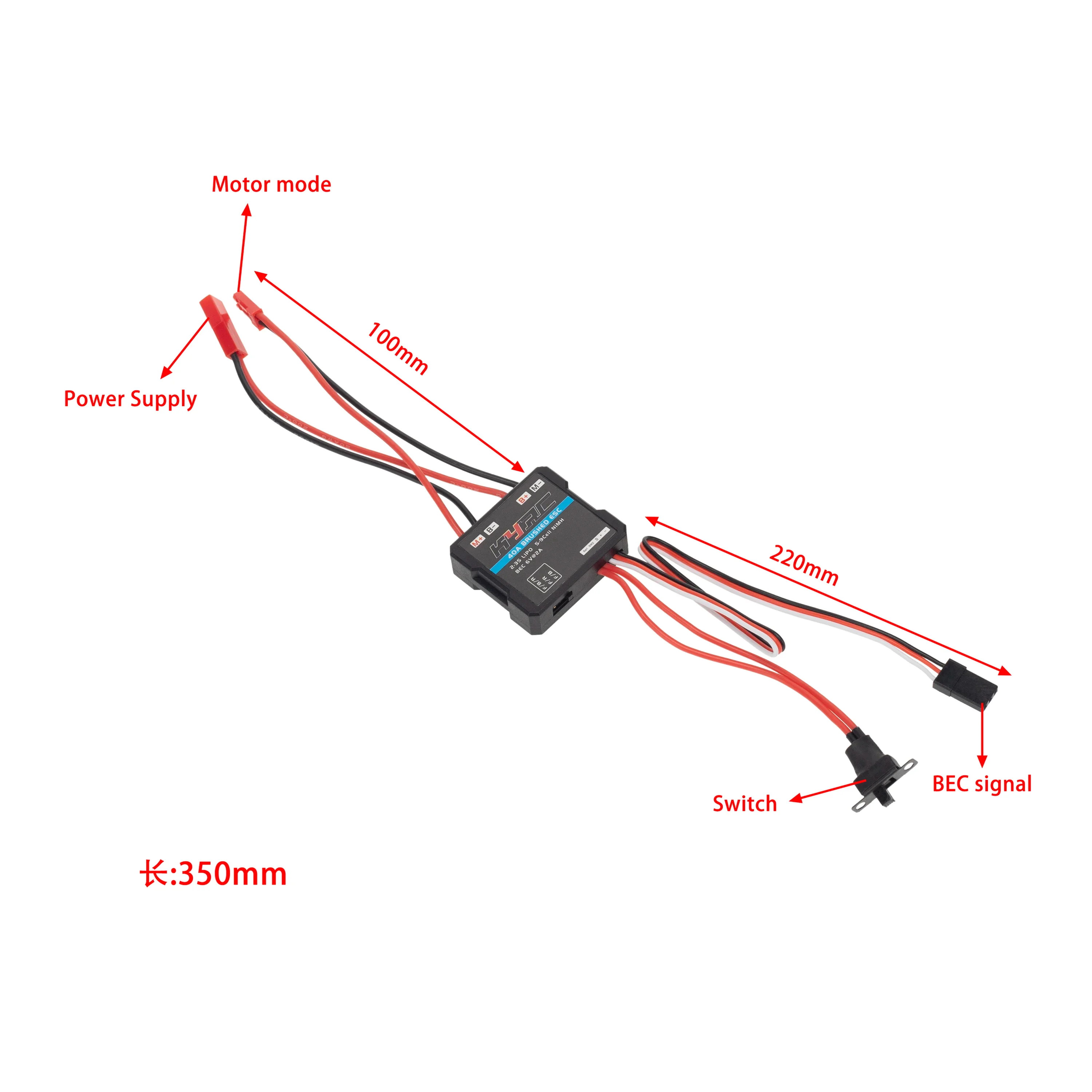 High‑Performance 40A Brushed ESC Speed Controller For WPL C24 C34 MN D90 MN99S MN86S MN128 RC Car Upgrade Parts