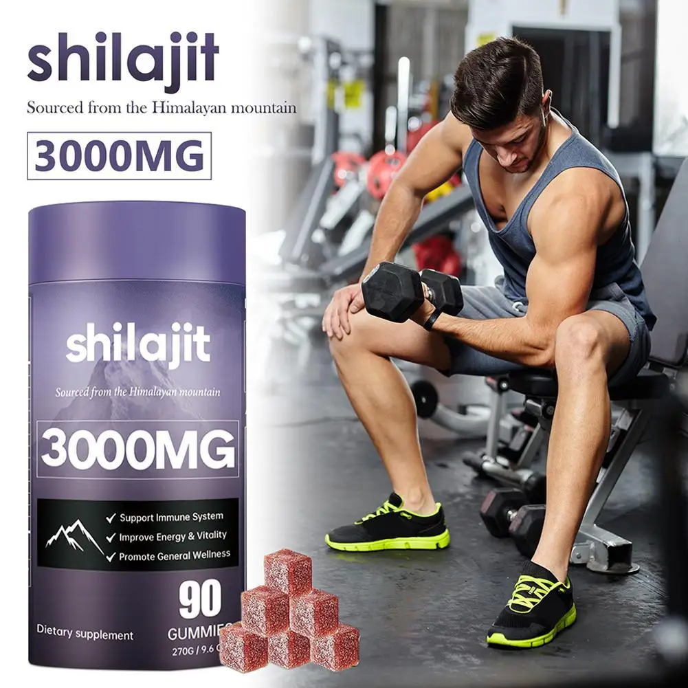 90pcs 3000MG Shilajit Amino Acid Daily Dietary Supplement 60 Gummies Gummies For Anti-fatigue Improve Exercise Performance