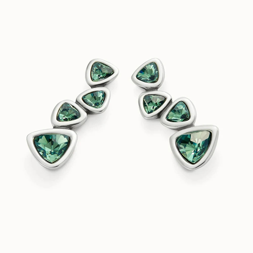2026 Small niche design, eye-catching fashion, personalized fashion, multi triangle embellishment earrings - view 2