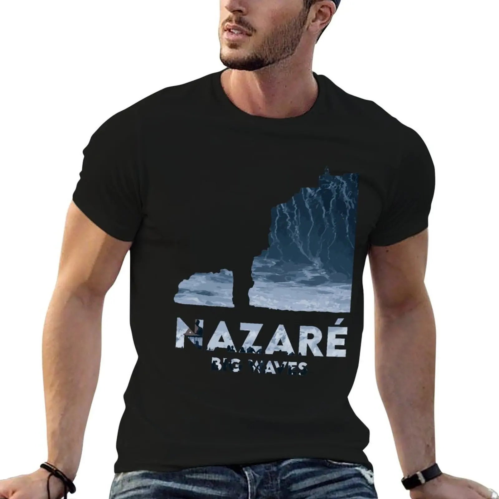 Nazaré Portugal Big Waves Surf T-Shirt mens graphic t shirts anime t shirts oversize printed t shirts for man T-shirt