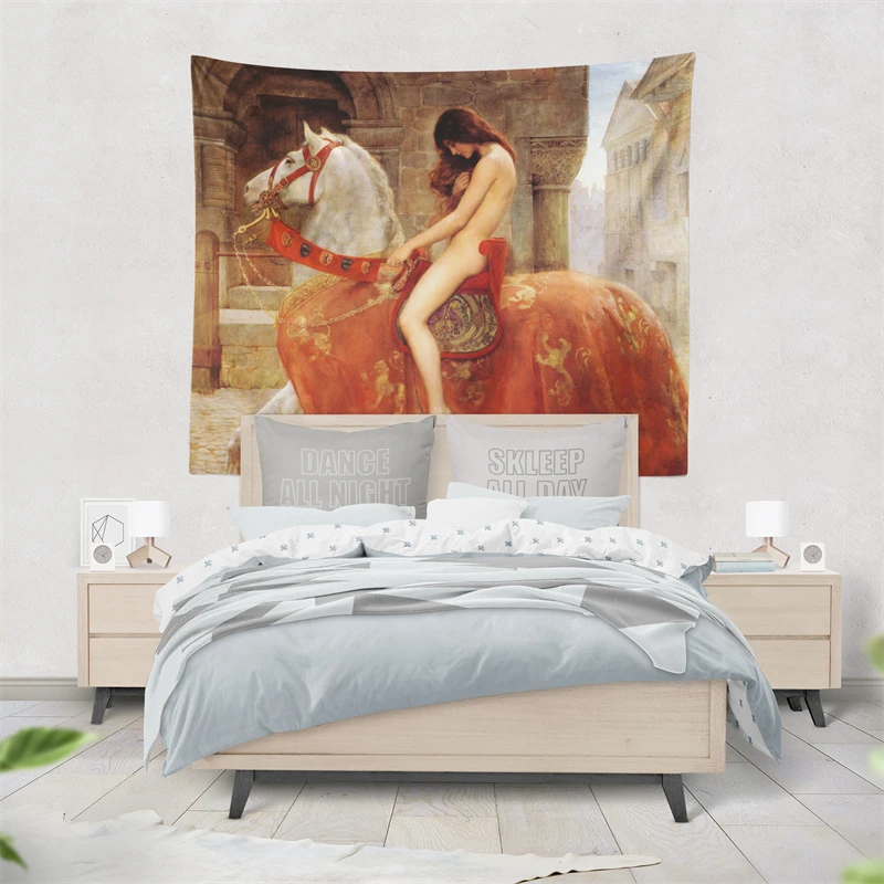 Aertemisi Lady Godiva نسيج الجدار الشنق الفن لغرفة النوم غرفة المعيشة ديكور كلية النوم حفلة خلفية المنزل