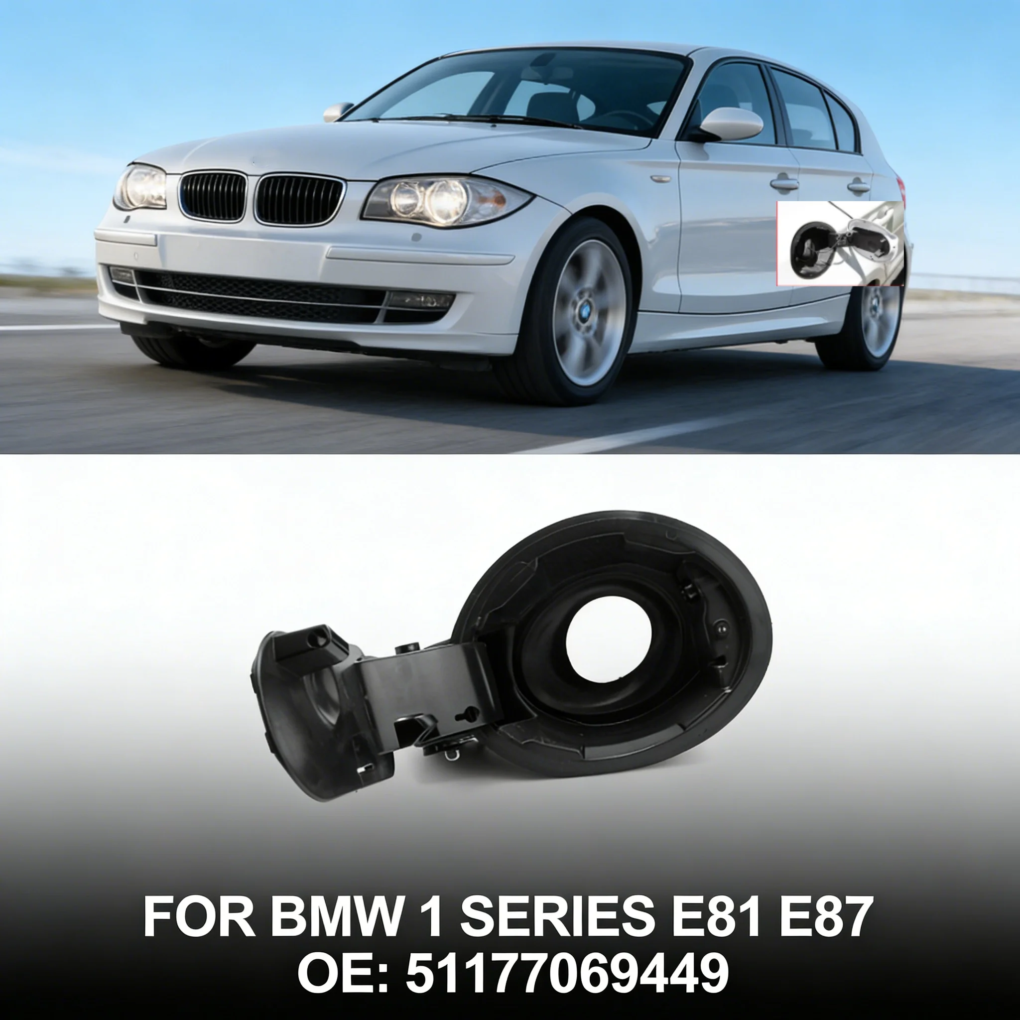 Kraftstoffklappen-Scharnierabdeckung für BMW 1er Serie E81 E87 Kraftstoffklappen-Scharnierabdeckung OE: 51177069449