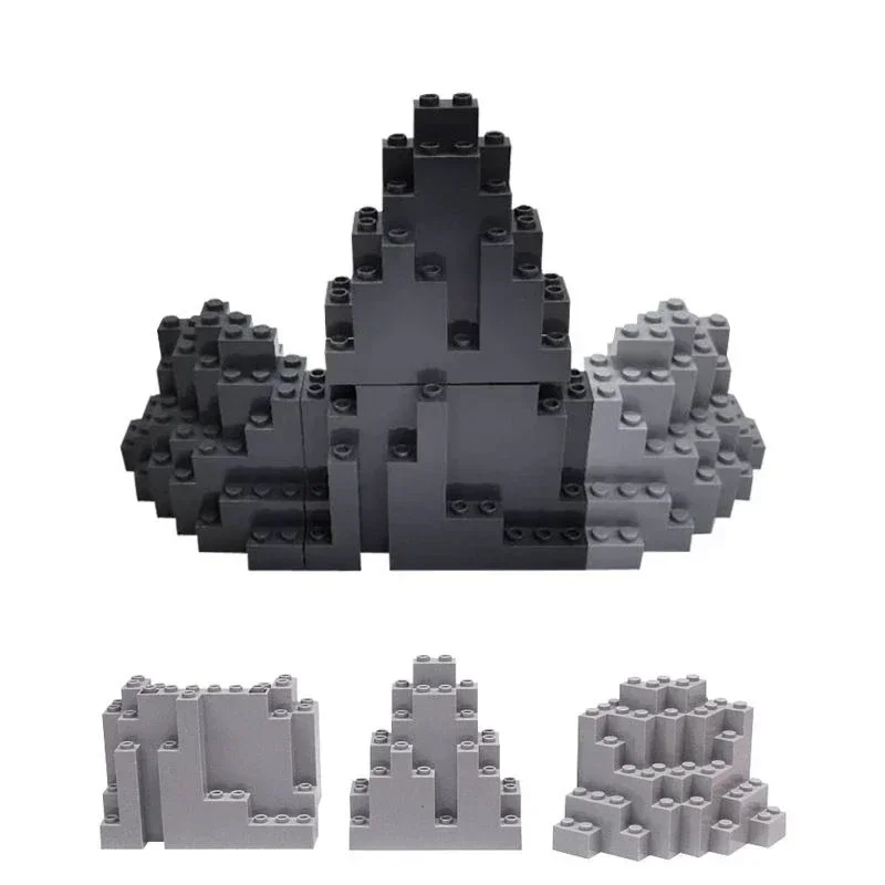 2/5Pcs building blocks mountain rock wall big stone scene rockery landscape parts