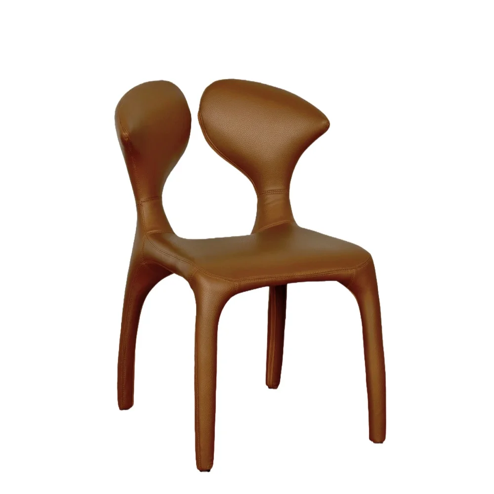 sedia-da-pranzo-moderna-con-doppio-schienale-in-pelle-pu-marrone-aspetto-curvo-unico-gambe-in-metallo