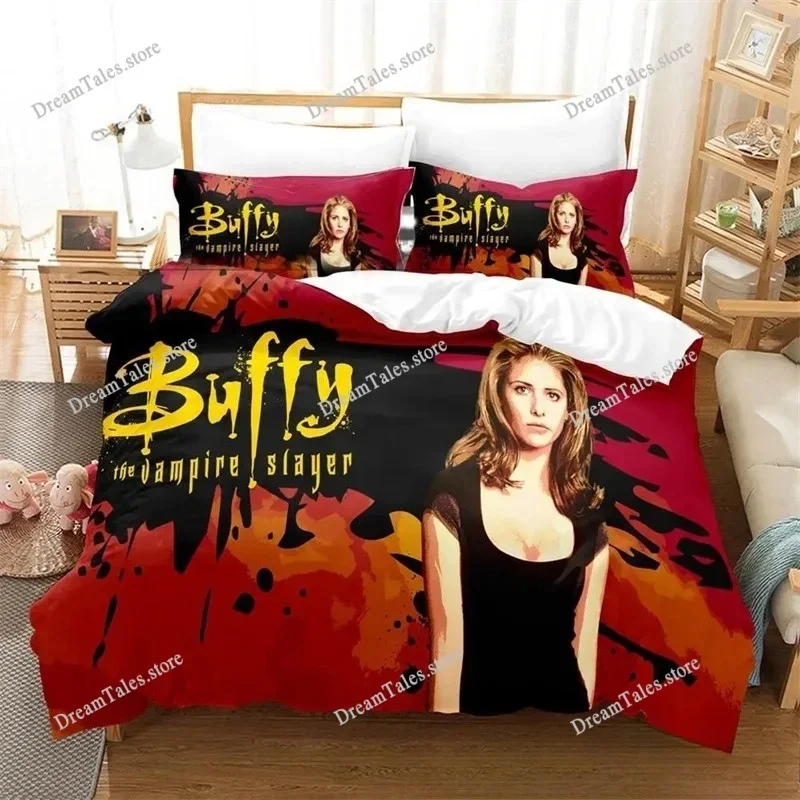 3D Print Buffy The Vampire Slayer Bedding Set Duvet Cover Bed Set Quilt Cover Pillowcase Comforter King Queen Size Boys Adult