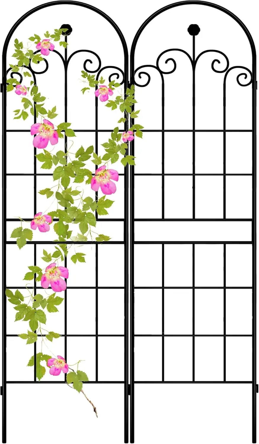

Набор из 2 садовых арок-опор из кованого железа с черным покрытием - для вьющихся растений, роз, лиан, цветов, овощей, для использования на улице