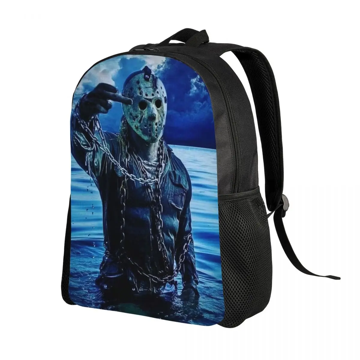 Custom Horror Movie Character Killer Backpack Women Men College School Student Bookbag Fits 15 Inch Laptop Halloween Film Bags