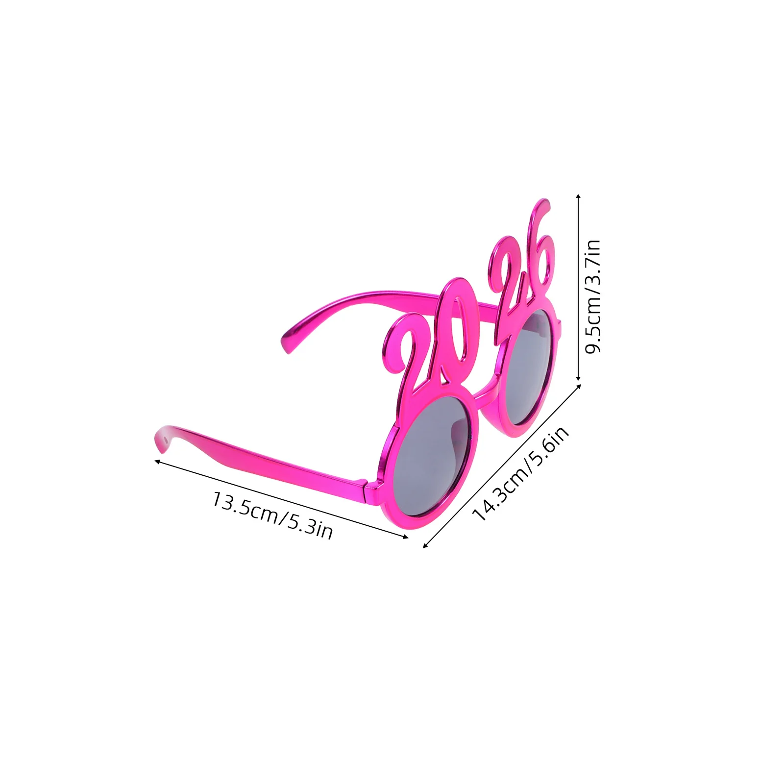 4개 2026 안경: 새해 파티 포토 부스 소품용 둥근 숫자 안경 어린이 성인 축하 장식 플라스틱
