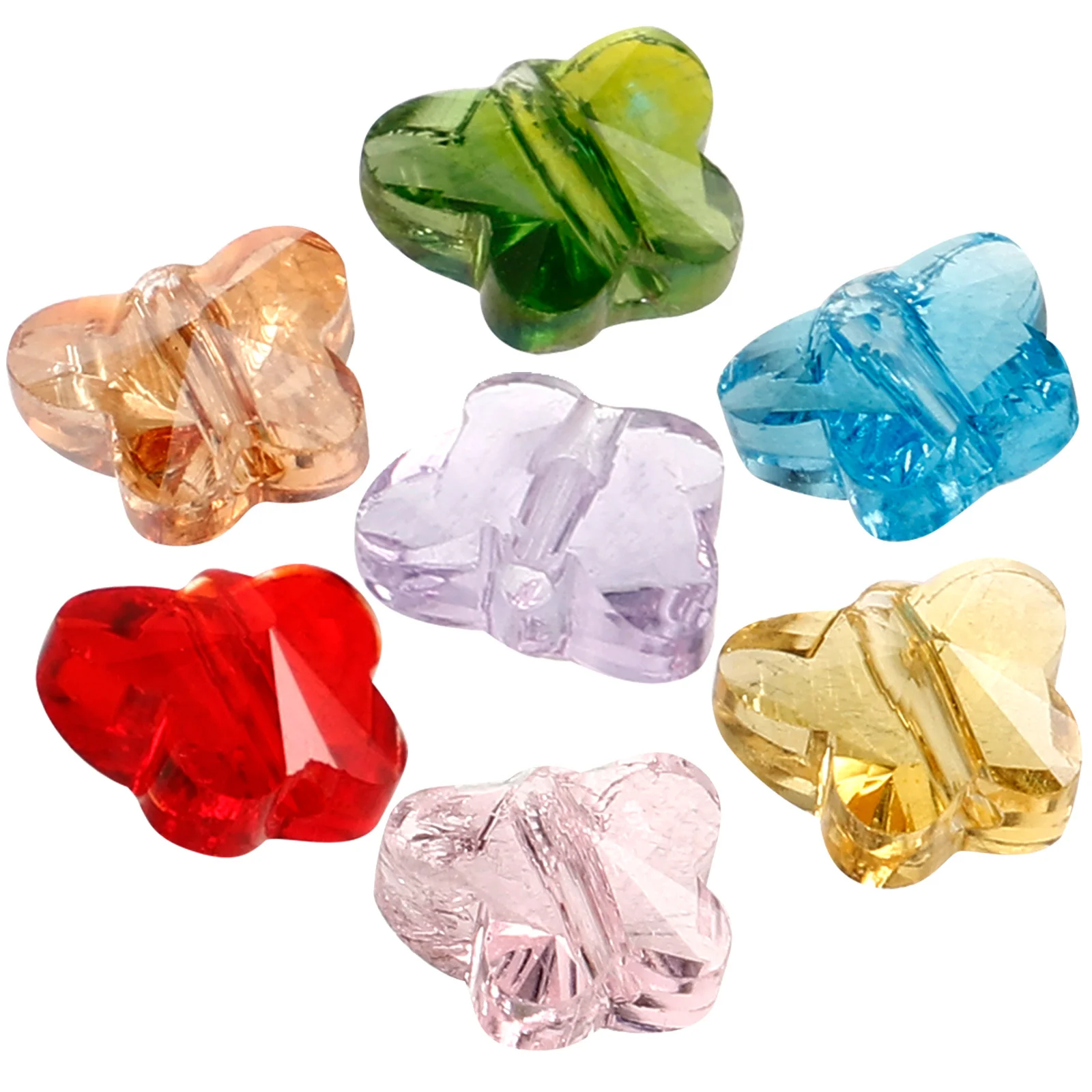 

70Pcs Butterfly Beads Glass Charms Colorful Small Beads for DIY Jewelry Making Bracelets Necklaces Accessories