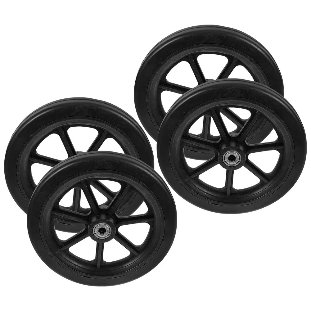 2Pairs 7 Inch Heavy Duty Wheelchair Replacement Front Wheels Universal Anti Slip Solid Tire Wheel Chair Wheel Caster