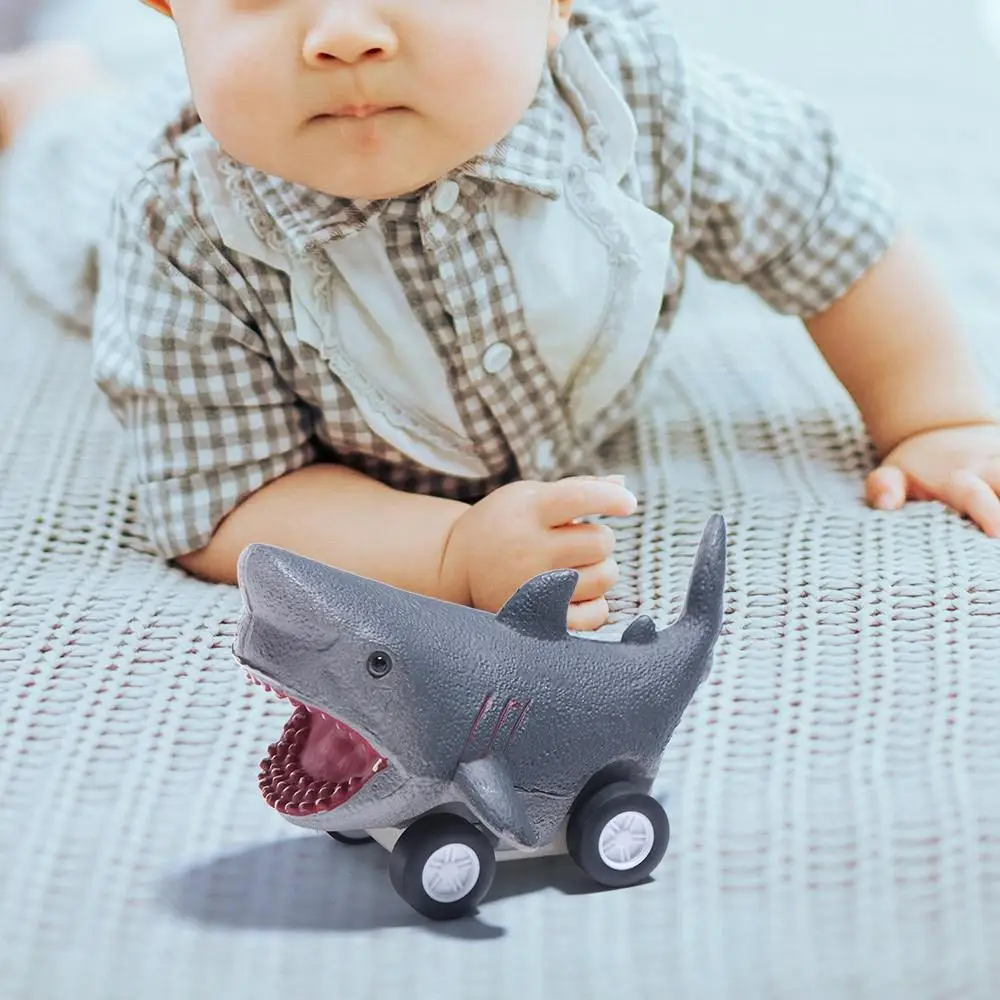 Grand requin blanc presse et Go voiture jouet baleine requin Mini dauphin inertie voiture jouet mignon Montessori tueur baleine retirer jouet voiture