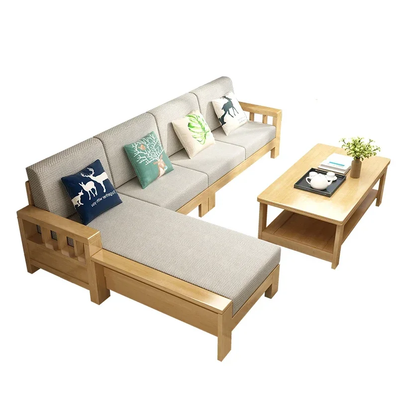 Chinese Wooden Sofa Soft Adults Design Comfortable Velvet Scratch Protector Sofa Longue Living Room Canape Salon Home Furniture