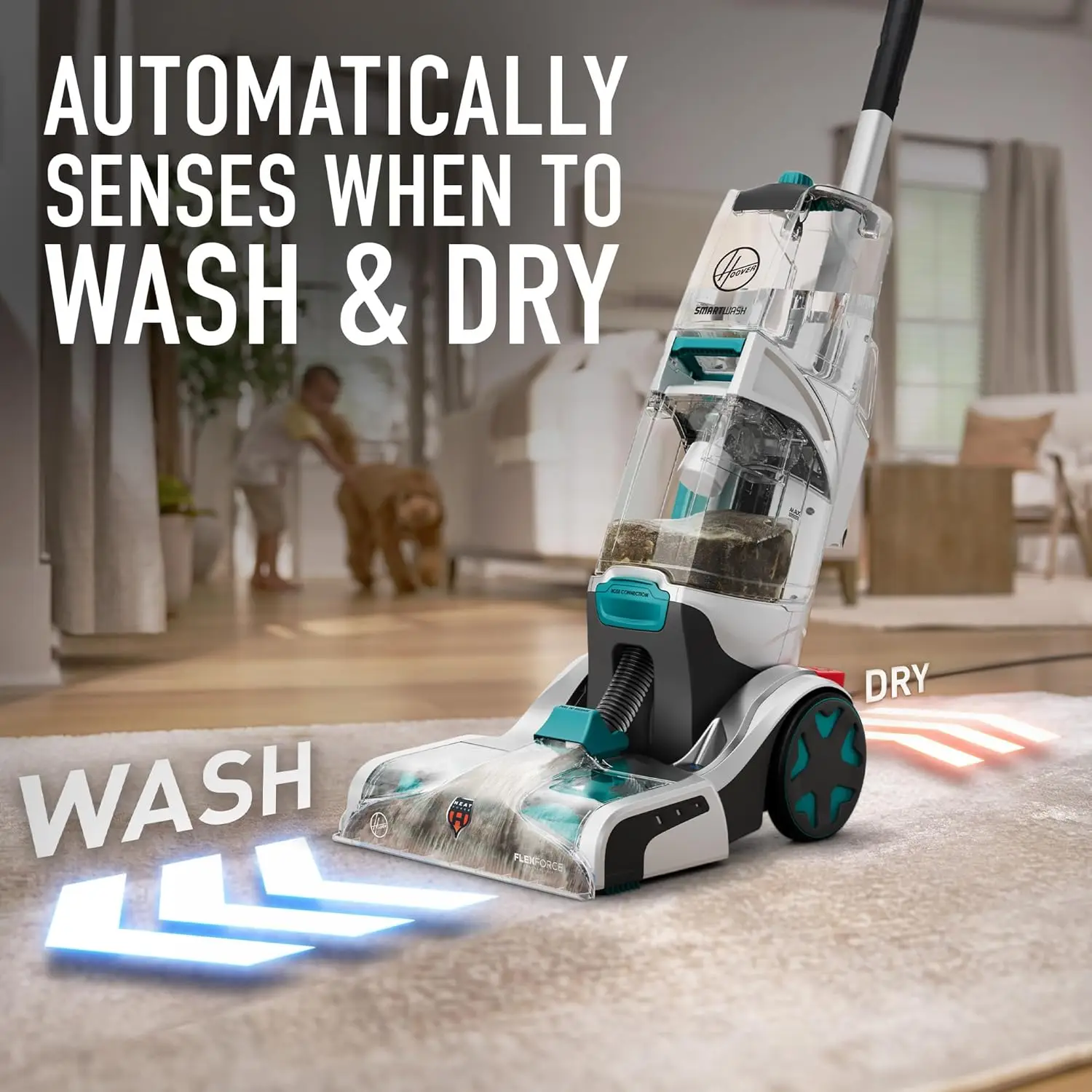 Smartwash Automatic Carpet Cleaner Machine, FH52000, Turquoise