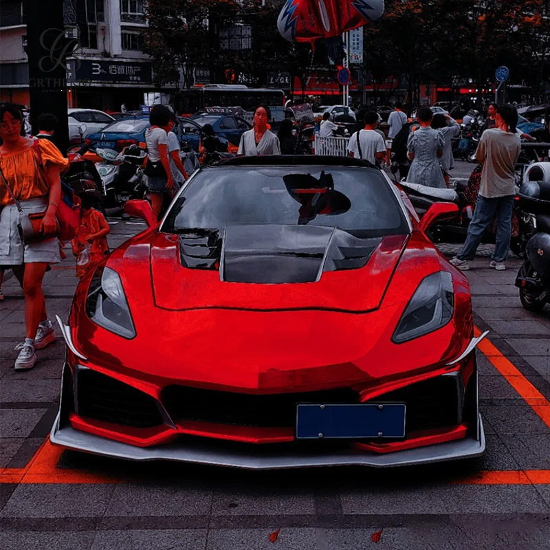 Suitable for Chevrolet Corvette C7 carbon fiber modified hood, engine cover, car exterior parts