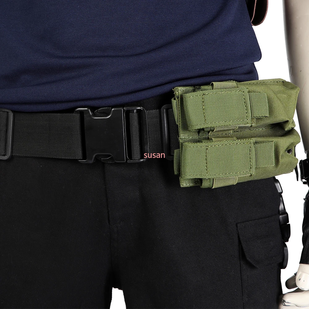 Carnival Halloween Game Costume Accessories Utility Belt With Bags Hero Leon Kennedy Cosplay T-Shirt Officer Armpit Holster