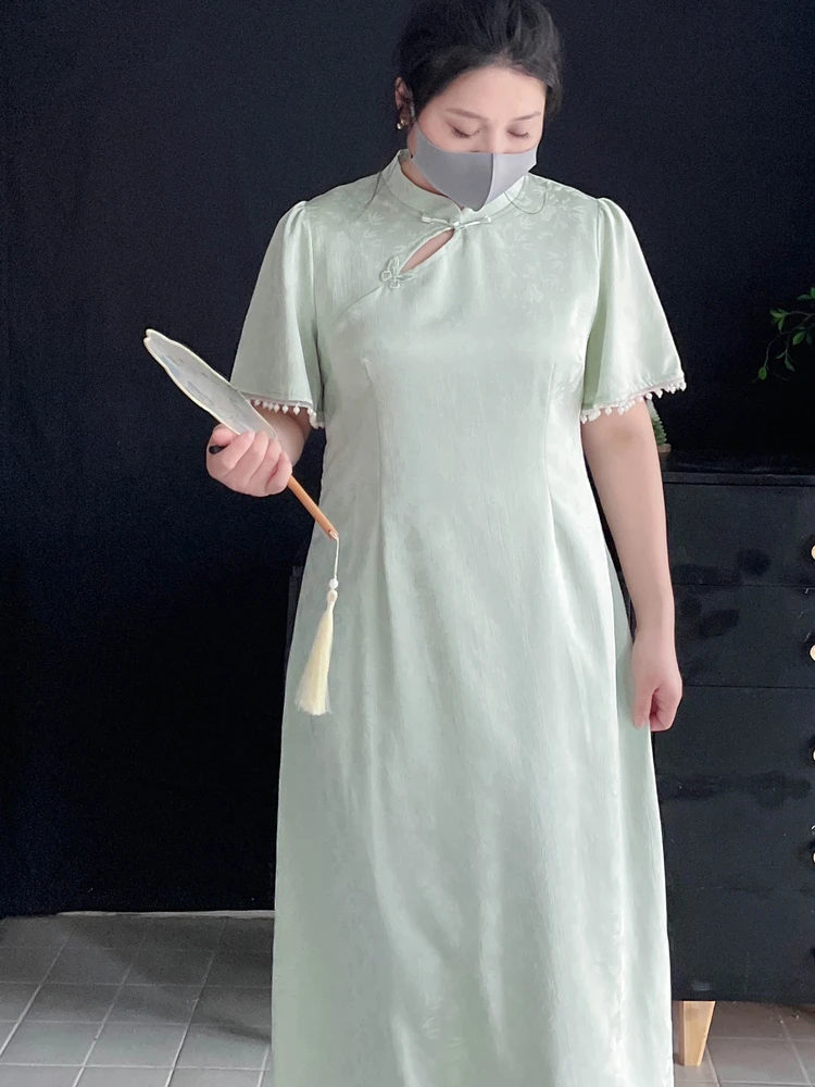 

Slimming Large Size Qipao Dr Cover Belly Young Sle New Chinese Sle for Important Ocns up to 200 Pou Long A-Lin...