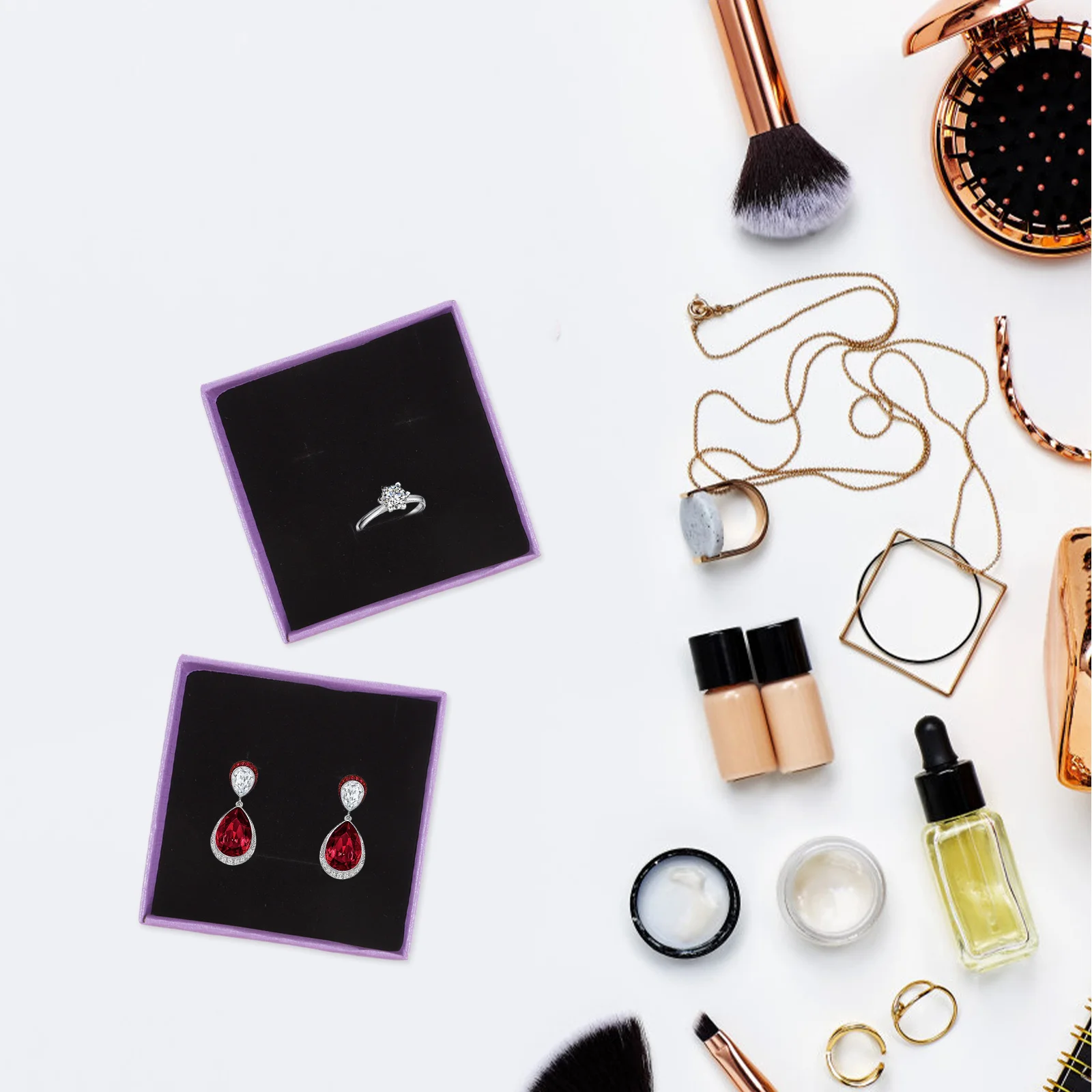 12Pcs Jewelry Storage Boxes Small Paper Gift Box Square Retro Organizer for Earrings Necklaces Rings Bracelets Jewelry Gift Box