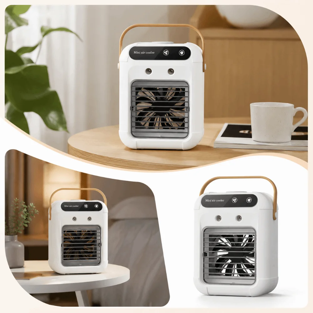 Multifunctional Desktop Spray Cooler USB Charging Compact Lightweight Portable Air Cooler Soft Airflow Humidifying Function