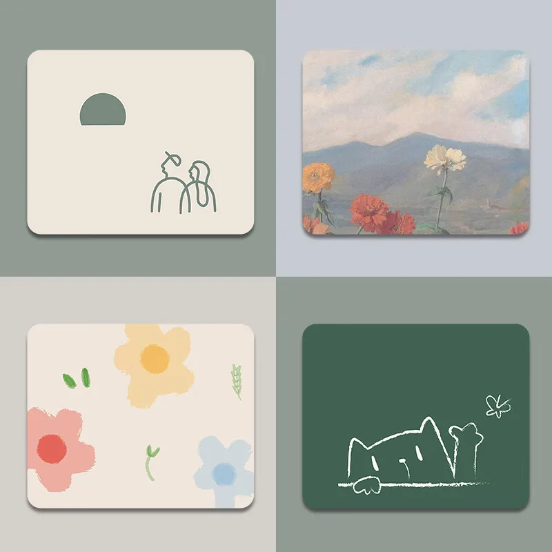 Thicken Small Mouse Pad with Stitched Edge Gaming Esport Mouse Pad Universal Desktop Laptop Computer Simple Rubber Anti-Slip Pad