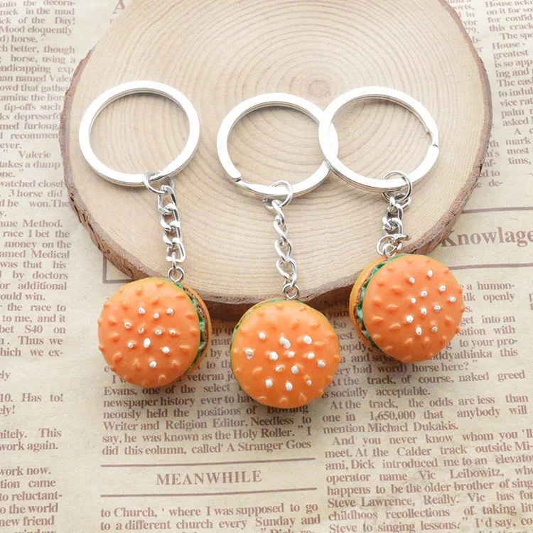 1PCS Cute Mini Simulation Food Key Chain Resin Cake Keychain Gift Pendant Accessories Keyring Jewelry